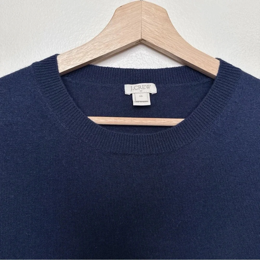 J.crew Womens Xsmall Crew Neck Navy Wool Teddie Sweater